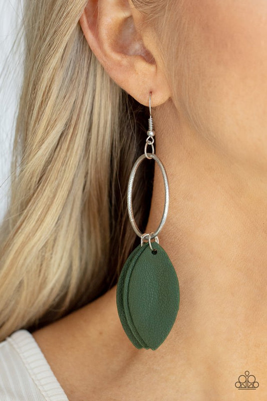 Leafy Laguna - Green - Paparazzi Earring Image