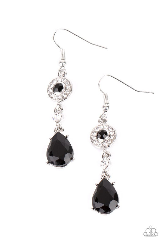 Graceful Glimmer - Black - Paparazzi Earring Image