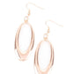 OVAL The Hill - Rose Gold - Paparazzi Earring Image