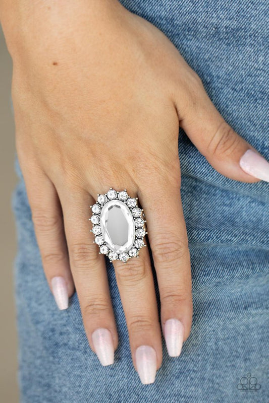 ​Bling Of All Bling - White - Paparazzi Ring Image