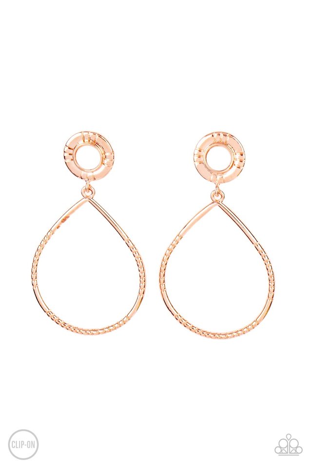 Fairytale Finish - Copper - Paparazzi Earring Image