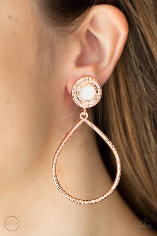 Fairytale Finish - Copper - Paparazzi Earring Image