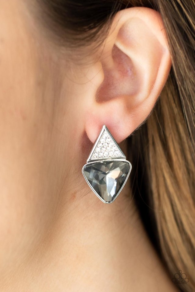 ​Risky Razzle - Silver - Paparazzi Earring Image