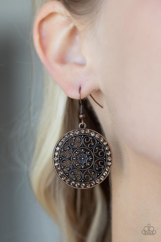 ​Bollywood Ballroom - Copper - Paparazzi Earring Image