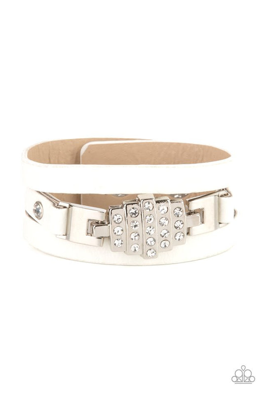 ​Ultra Urban - White - Paparazzi Bracelet Image