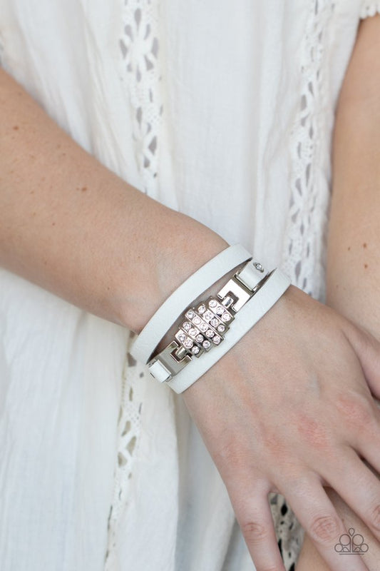 ​Ultra Urban - White - Paparazzi Bracelet Image