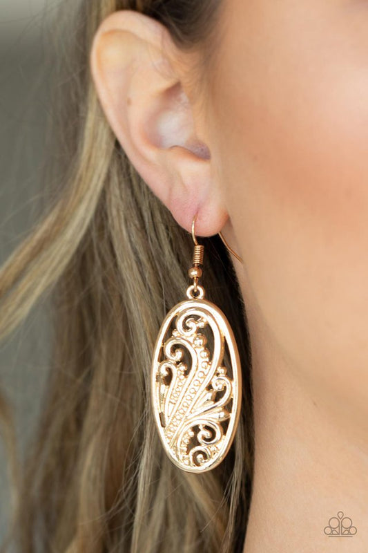 High Tide Terrace - Gold - Paparazzi Earring Image