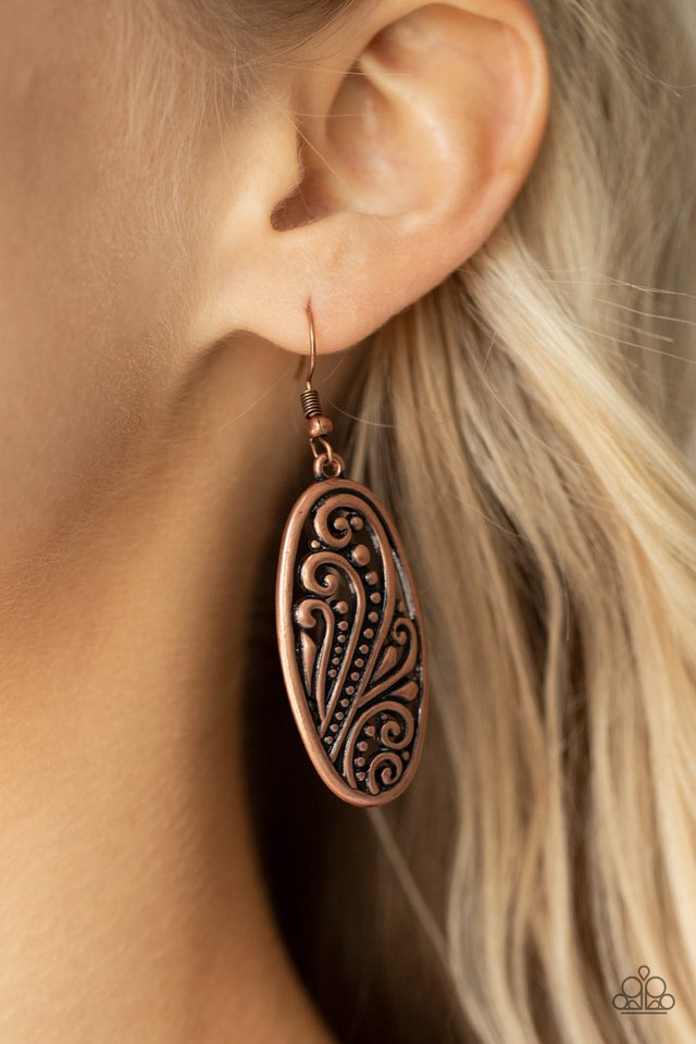 High Tide Terrace - Copper - Paparazzi Earring Image