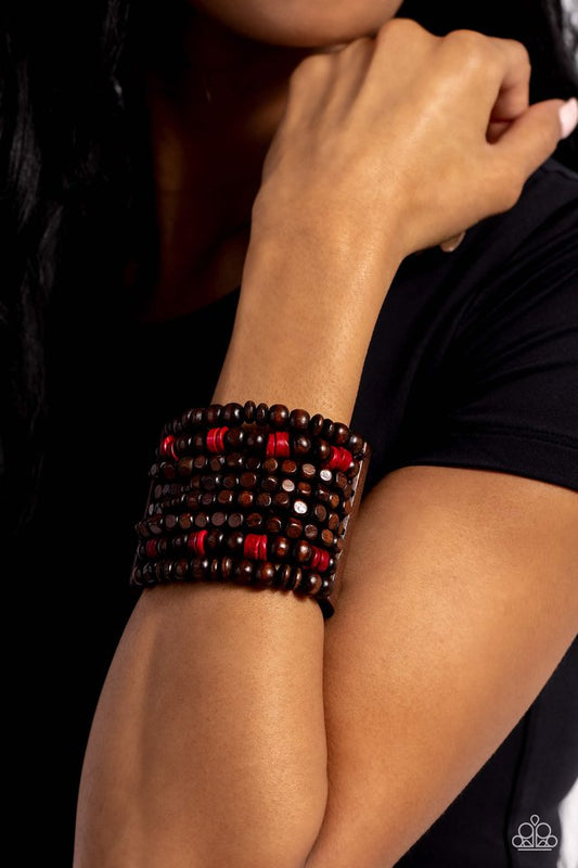 ​Tropical Time Zone - Red - Paparazzi Bracelet Image
