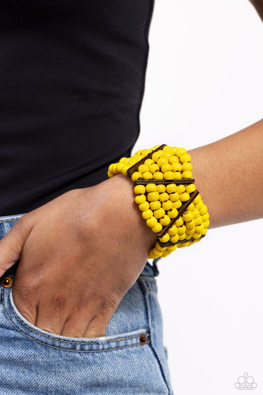 ​Way Off TROPIC - Yellow - Paparazzi Bracelet Image