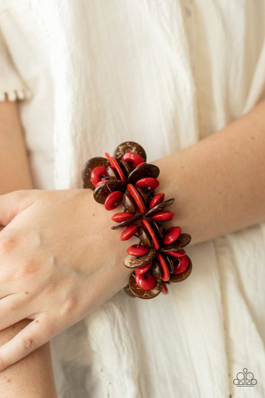 Caribbean Canopy - Red - Paparazzi Bracelet Image