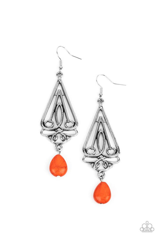 ​Transcendent Trendsetter - Orange - Paparazzi Earring Image