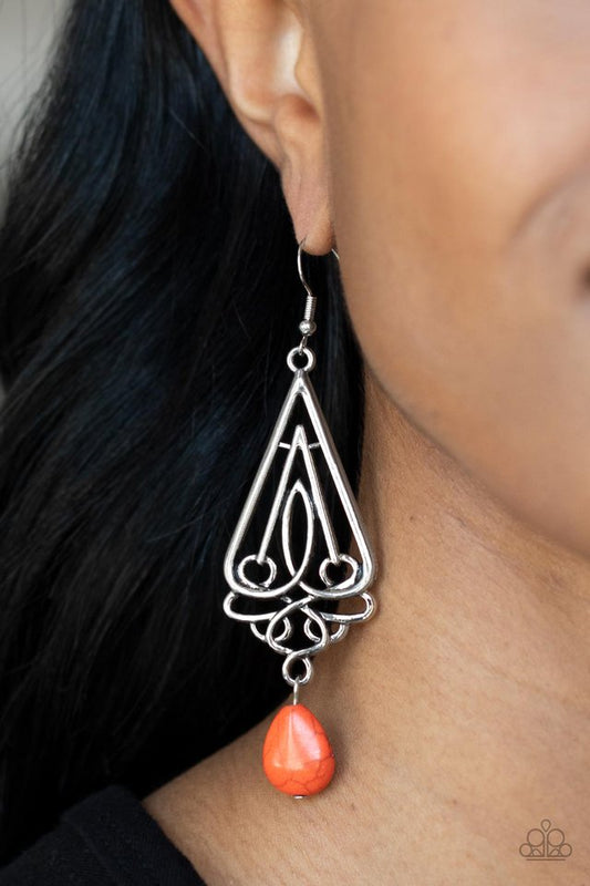 ​Transcendent Trendsetter - Orange - Paparazzi Earring Image