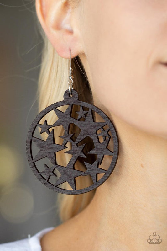 Cosmic Paradise - Brown - Paparazzi Earring Image