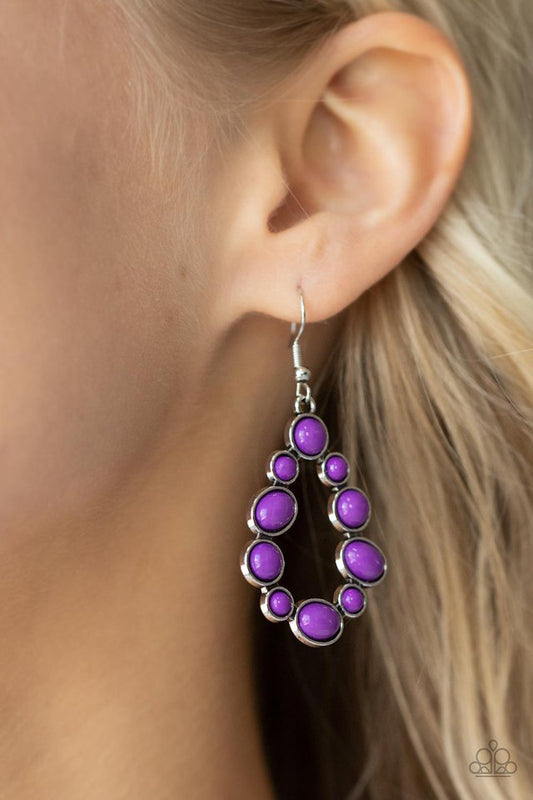 ​POP-ular Party - Purple - Paparazzi Earring Image