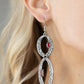 ​OVAL and OVAL Again - Red - Paparazzi Earring Image