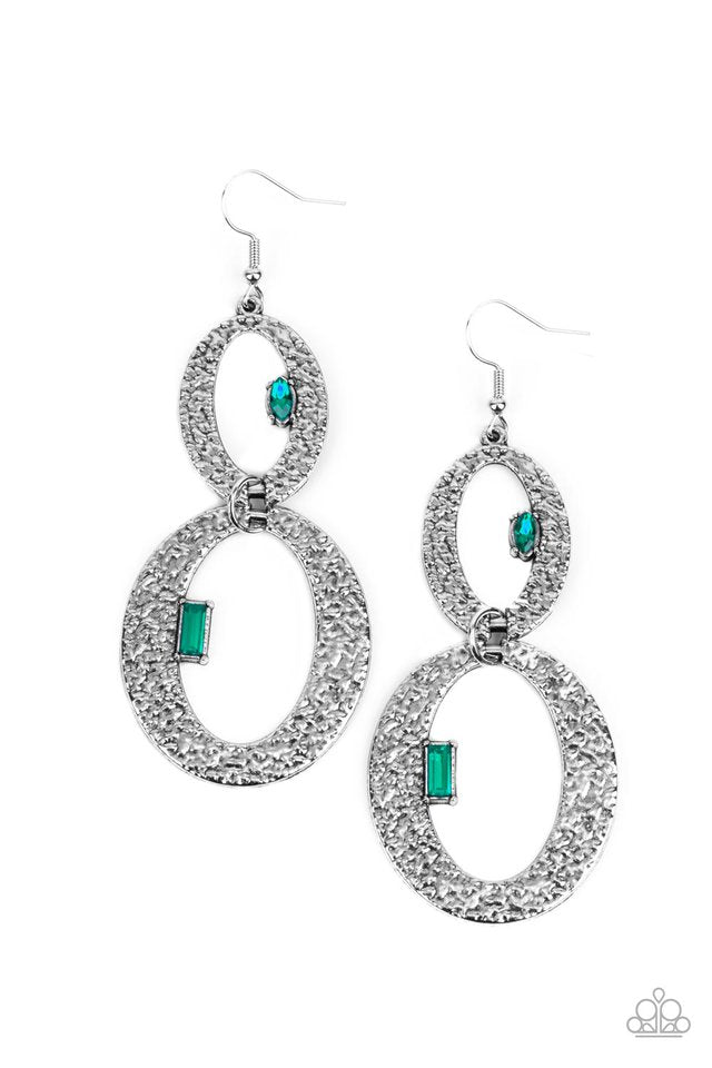OVAL and OVAL Again - Green - Paparazzi Earring Image