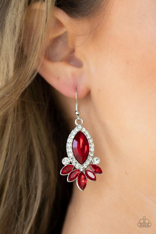 Prismatic Parade - Red - Paparazzi Earring Image