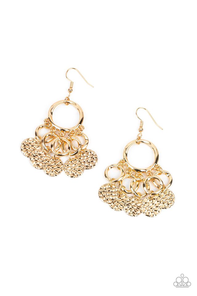 Partners in CHIME - Gold - Paparazzi Earring Image