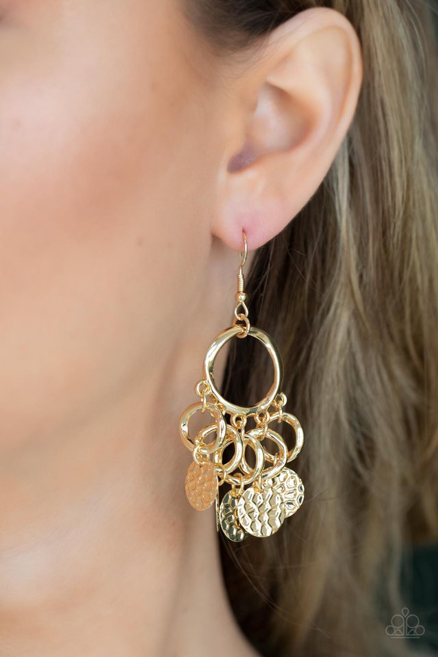 Partners in CHIME - Gold - Paparazzi Earring Image