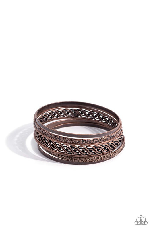 ​Stockpiled Shimmer - Copper - Paparazzi Bracelet Image