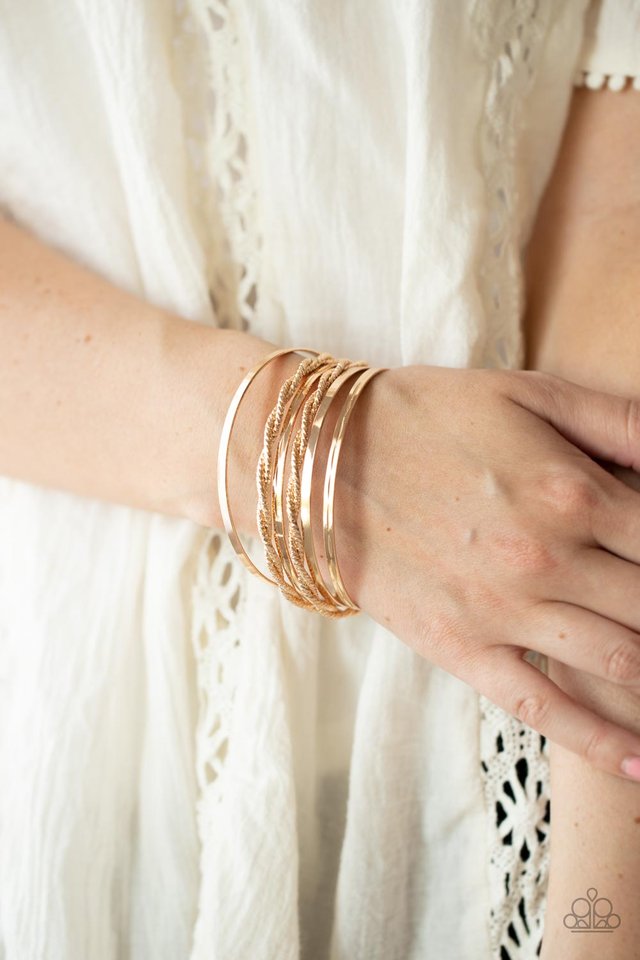 ​Sensational Shimmer - Gold - Paparazzi Bracelet Image