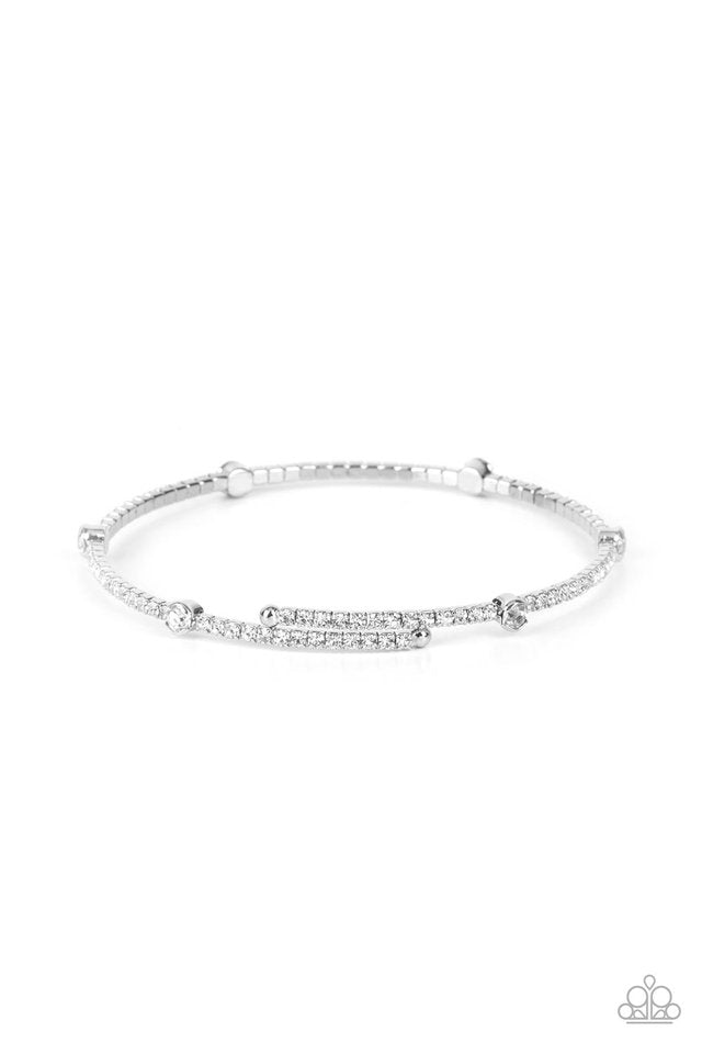 Upgraded Glamour - White - Paparazzi Bracelet Image