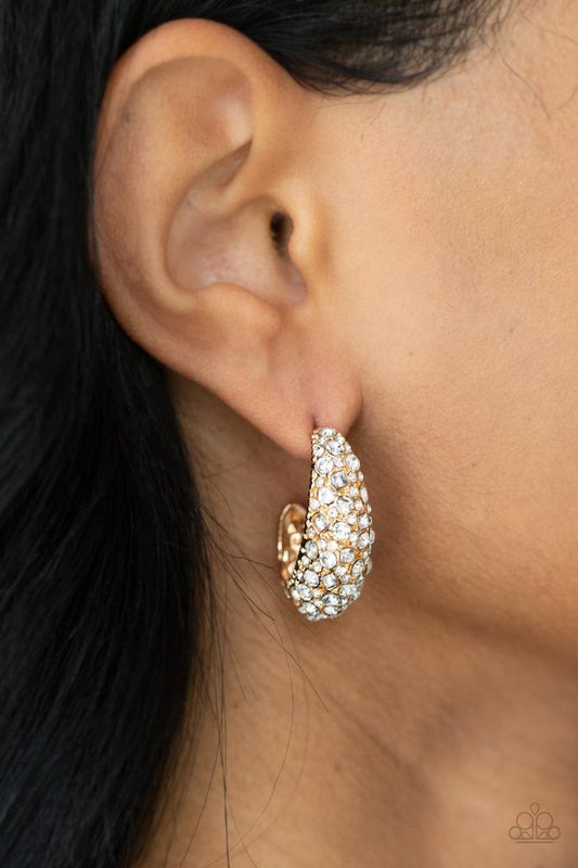 Glamorously Glimmering - Gold - Paparazzi Earring Image