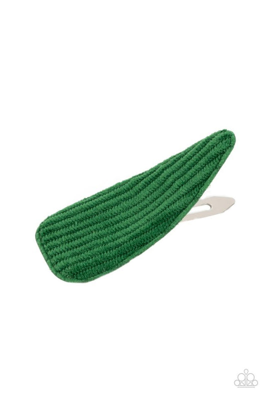 Colorfully Corduroy - Green - Paparazzi Hair Accessories Image