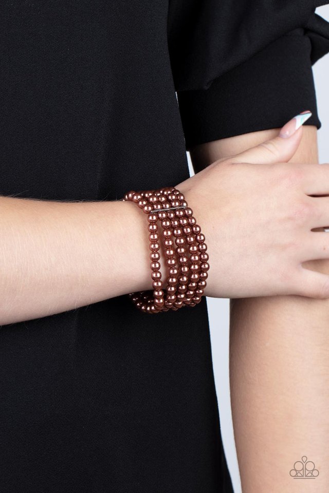 ​A Pearly Affair - Brown - Paparazzi Bracelet Image