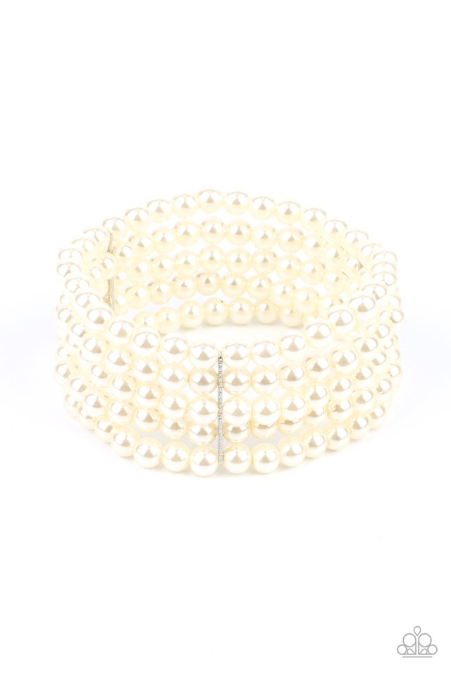 A Pearly Affair - White - Paparazzi Bracelet Image