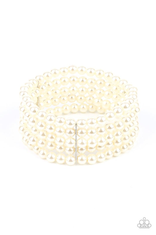 A Pearly Affair - White - Paparazzi Bracelet Image