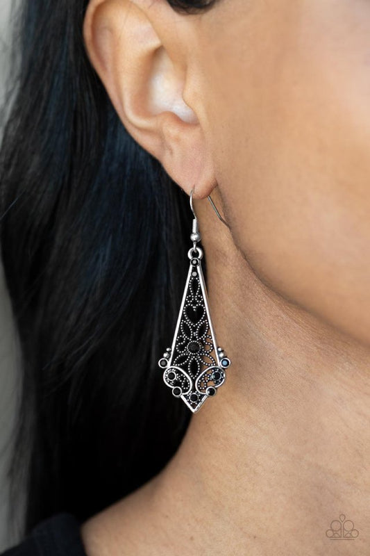 ​Casablanca Charisma - Black - Paparazzi Earring Image