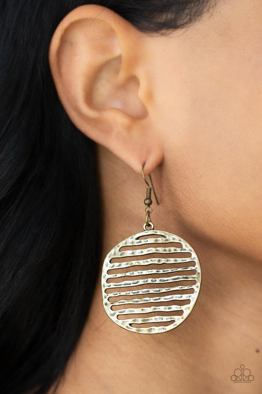 ​Sunrise Stunner - Brass - Paparazzi Earring Image