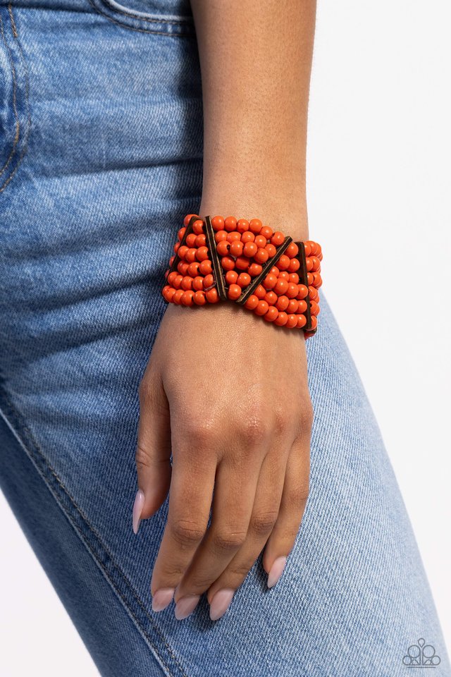 Paparazzi Bracelet Way Off Tropic Orange Paparazzi Jewelry