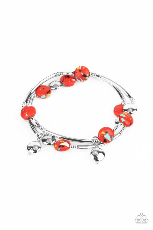 ​Terrazzo Territory - Red - Paparazzi Bracelet Image