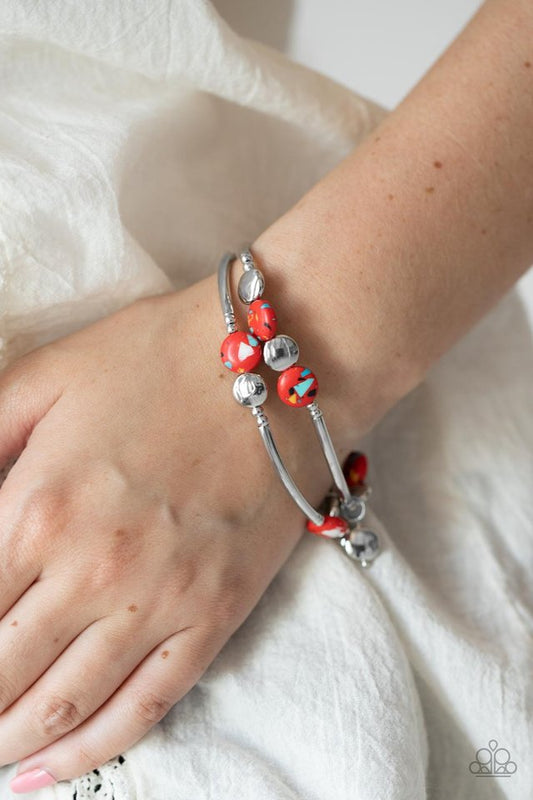 ​Terrazzo Territory - Red - Paparazzi Bracelet Image