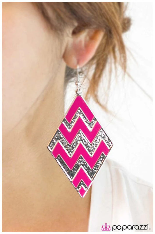 Paparazzi Earring ~ Last Friday Night - Pink