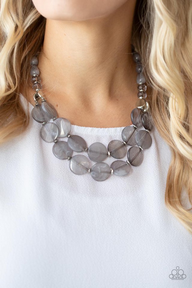 Beach Day Demure - Silver - Paparazzi Necklace Image