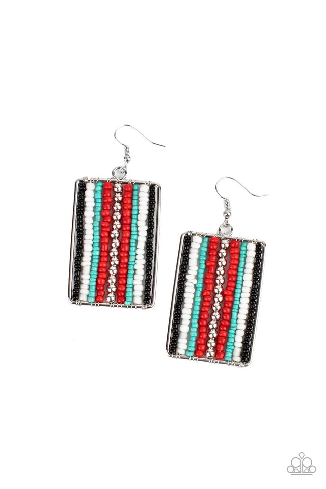 ​Beadwork Wonder - Red - Paparazzi Earring Image