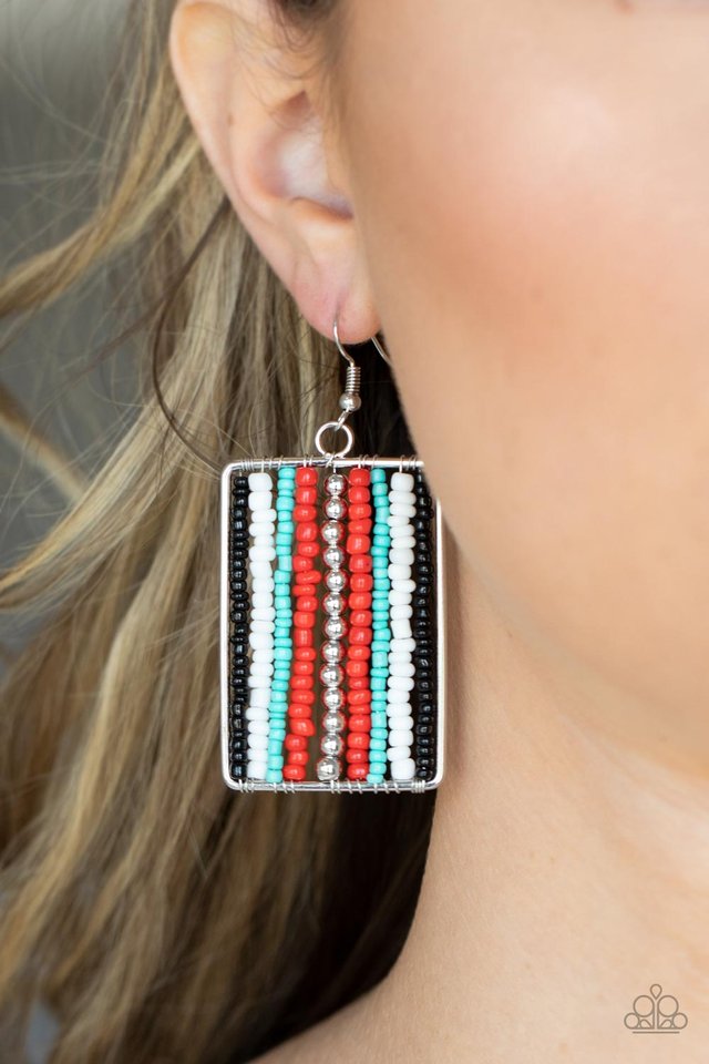 ​Beadwork Wonder - Red - Paparazzi Earring Image