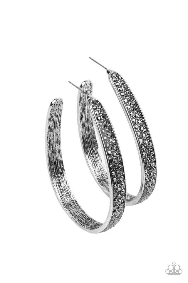 ​Bossy and Glossy - Silver - Paparazzi Earring Image