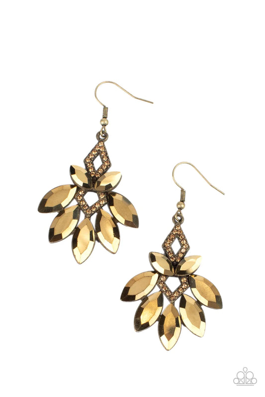 Paparazzi Earring ~ Galaxy Grandeur - Brass