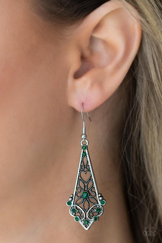 ​Casablanca Charisma - Green - Paparazzi Earring Image