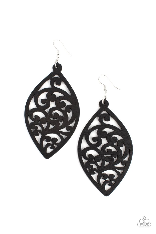 ​Coral Garden - Black - Paparazzi Earring Image