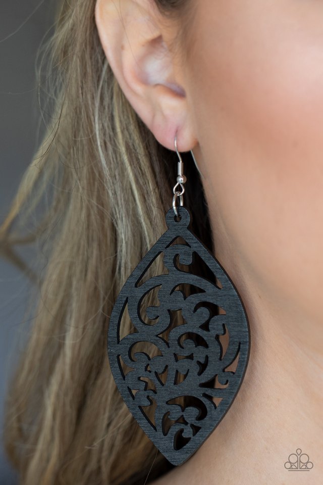 ​Coral Garden - Black - Paparazzi Earring Image