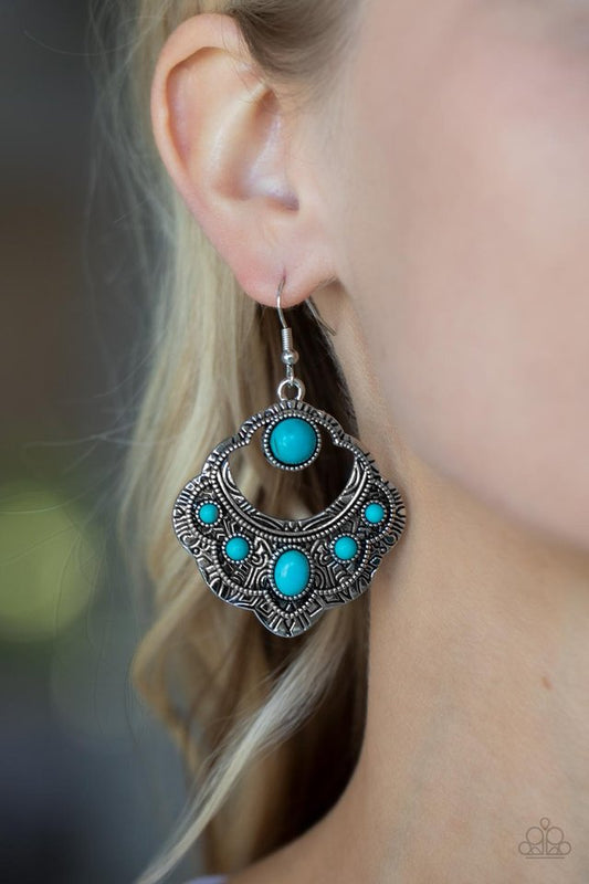 ​Saguaro Sunset - Blue - Paparazzi Earring Image