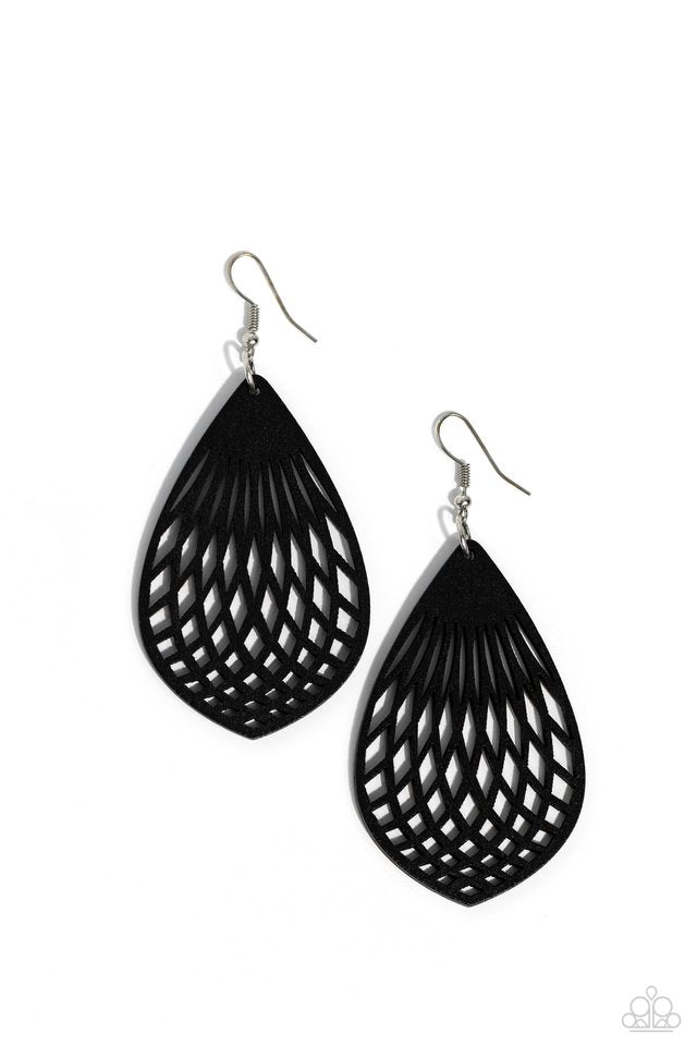 Caribbean Coral - Black - Paparazzi Earring Image