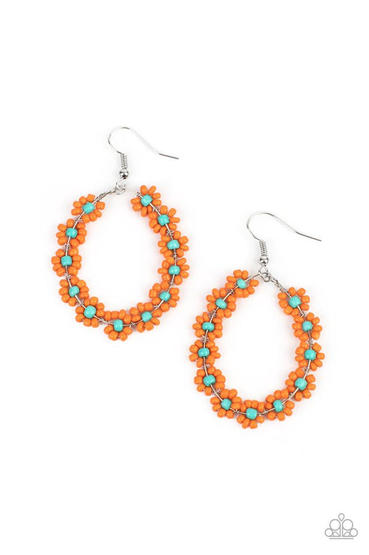 ​Festively Flower Child - Orange - Paparazzi Earring Image