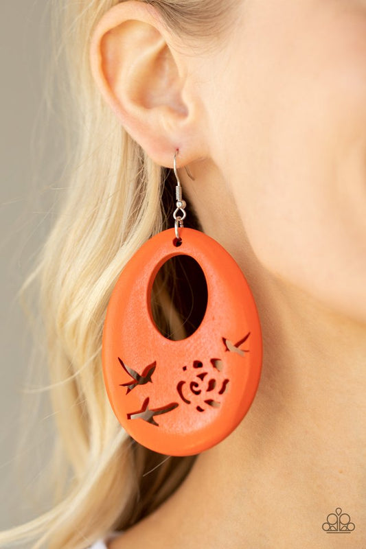 ​Home TWEET Home - Orange - Paparazzi Earring Image